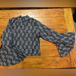 Ashley Stewart Detailed Top with Bell Sleeves